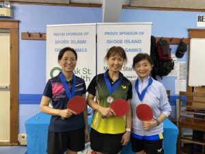 Women’s Singles Gold Medalists- Moonok Lee 55-59; Qin Zhang 65-69; Yanhua Wang 70-74